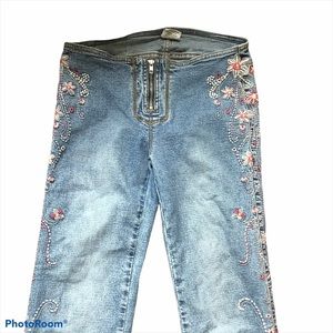 Vintage Z Cavaricci Boho Embroidered Jeans Sz 7